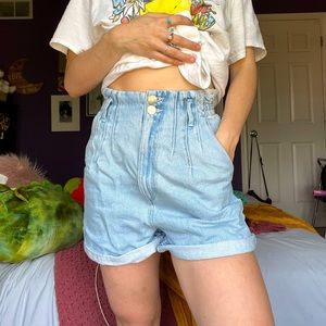 Zara scrunch vintage style denim shorts